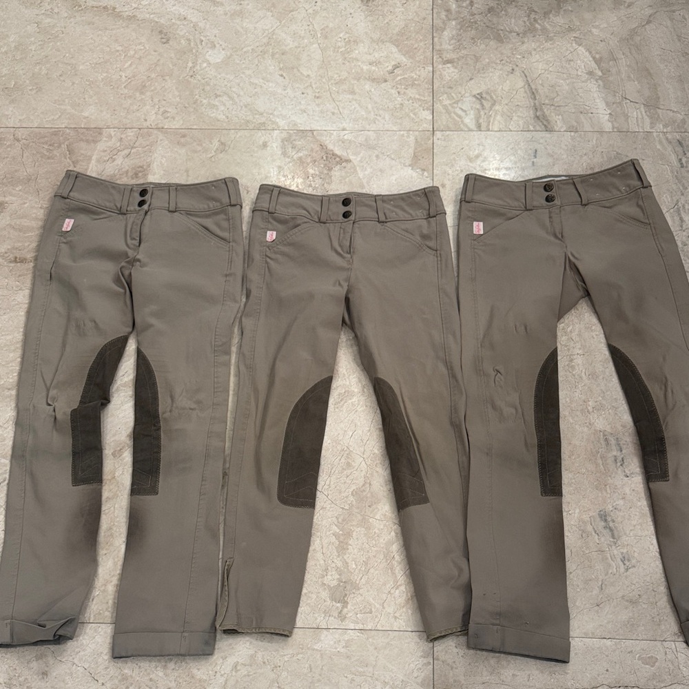 2 Pairs Tailored sportsman Jods and 1 pair of breeches sz 12 in good condition